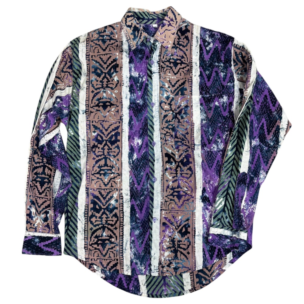 Territory Ahead Vintage 90s Incan Aztec Print‎ Button Down Size S